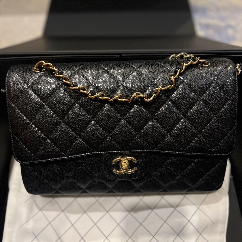 SOLD  !! Chanel Caviar leather Gold hardware